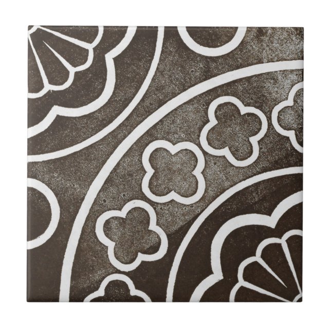 Carreau Vintage irlandais céramique design noir (Devant)