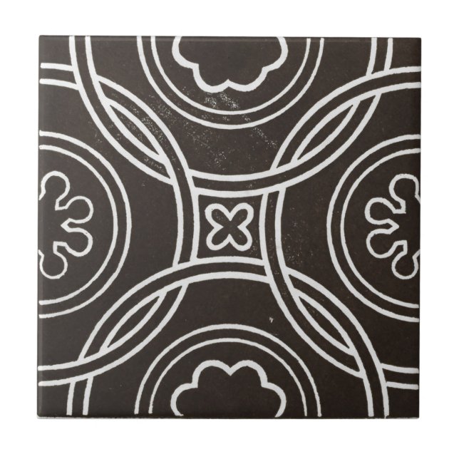 Carreau Vintage irlandais céramique design noir (Devant)