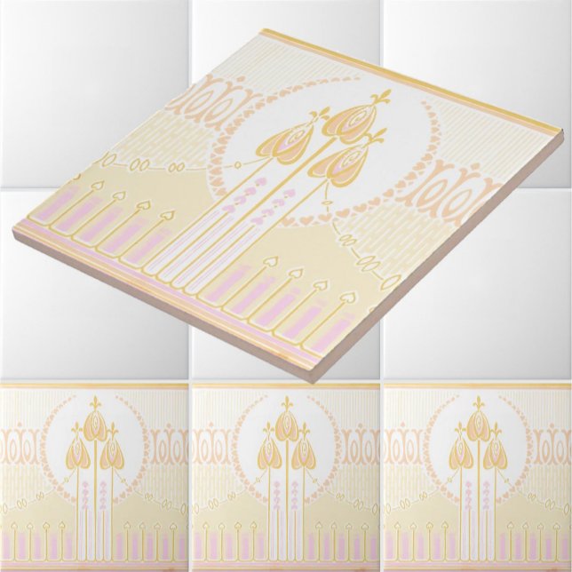 Carreau Vintage Mackintosh Inspiré Rose Frieze (Créateur téléchargé)