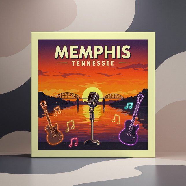Carreau Vintage Memphis Tennessee (Créateur téléchargé)