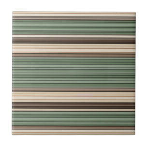 Carreau Vintage MidCentury Lines Vert Brown