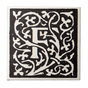 Carreau Vintage Monogram F Art Nouveau Letter
