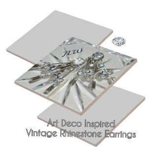 Carreau Vintage Rhinestone Art Déco Élégant Retro Glam