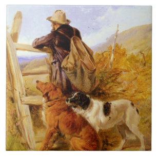 Carreau Vintage Richard Ansdell Les Chiens Du Gamekeeper G