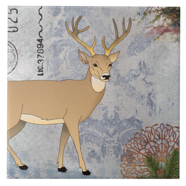 Carreau Vintage Russe moderne Snowflakes (Devant)