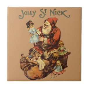 Carreau Vintage Santa Claus St. Nickn Art Imprimer