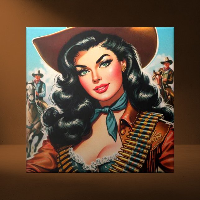 Carreau Vintage Sheriff Pin-up (Créateur téléchargé)