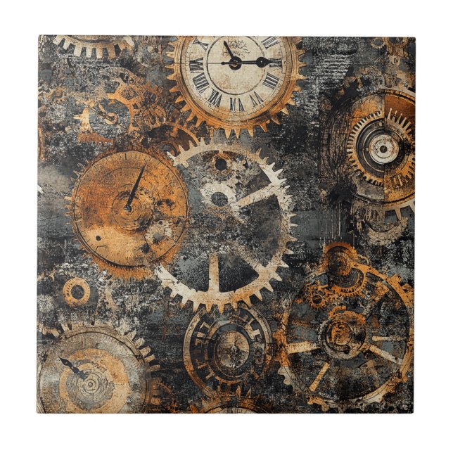 Carreau Vintage Steampunk Ceramic Tile (Devant)