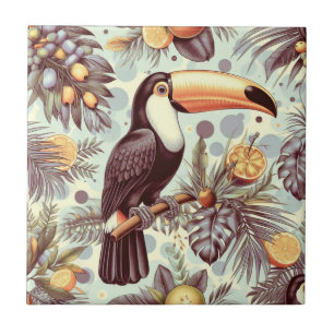 Carreau Vintage Toucan Tropical Motif