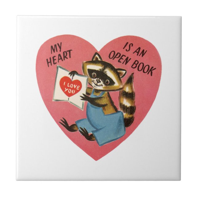 Carreau Vintage Valentine Raccoon (Devant)