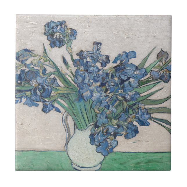 Carreau Vintage Vincent Van Gogh Peinture Irises (Devant)