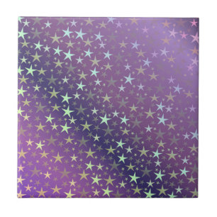 Carreau violet+argenté, brillant, lumineux, étoile, couleu