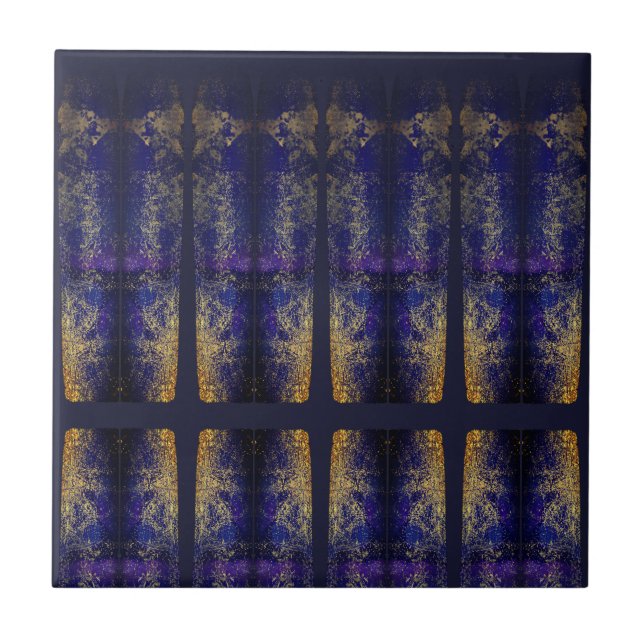 Carreau Violet foncé faux or INVERSE glam astral BLEU (Devant)
