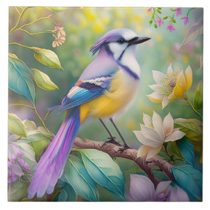 Carreau Violet Tufted Jay Imaginaire Bird
