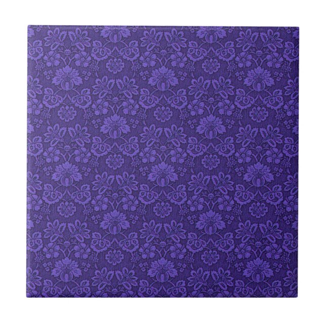 Carreau Violet Vintage Damask Pattern (Devant)