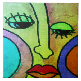 Carreau Visage Abstrait 1 peinture numérique