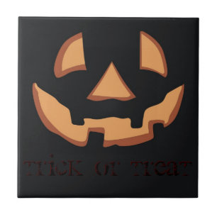 Carreau Visage de citrouille pour Halloween