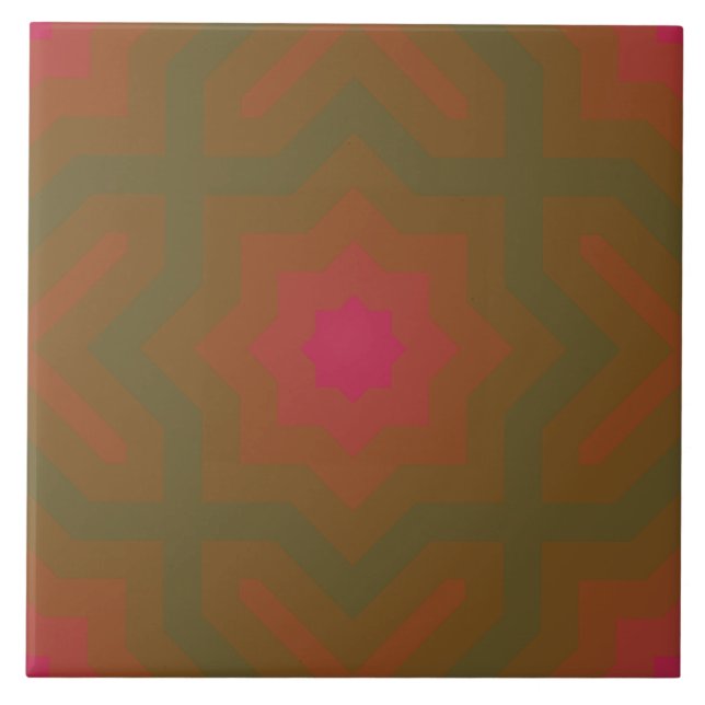 Carreau Viva Magenta Fir Green Stars Motif (Devant)