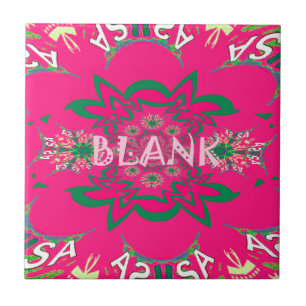 Carreau Vivid Vivid Bébé rose floral violet ombrage Monogr