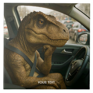 Carreau Voiture de conduite Imaginaire Dinosaur