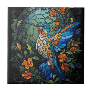 Carreau Vol Humming Oiseau Colorful Verre