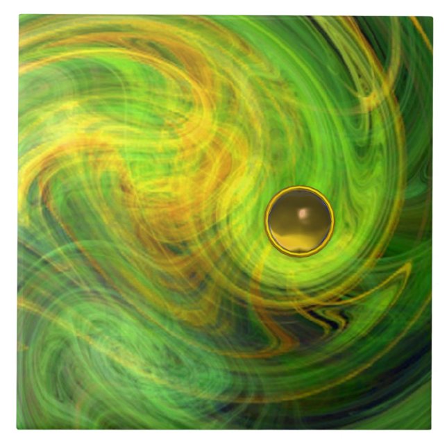 CARREAU VORTEX ET PIERRE JAUNE VERT PSYCHÉDÉLIQUE LÉGER (Devant)