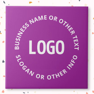 Carreau Votre logo et votre texte personnalisable   Violet