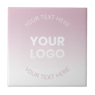 Carreau Votre logo   Moderne Dusty Rose & Blanc Ombre