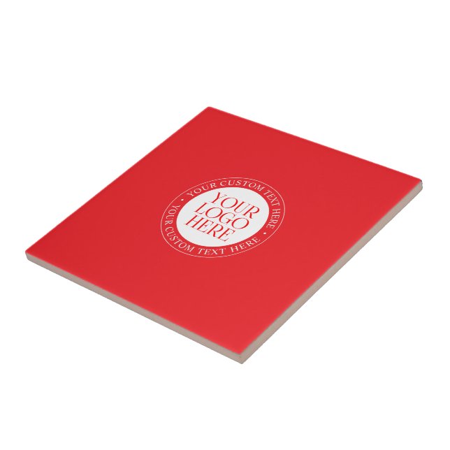 Carreau Votre logo ou autre image | Noël rouge et blanc (Côté)