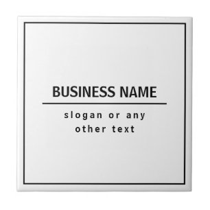 Carreau Votre nom d'entreprise ou marque, etc. Blanc Noir