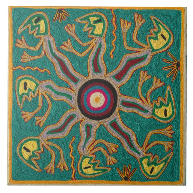 Carreau Voyage tribal maya mexicain de Boho d'art d'Oaxaca (Devant)