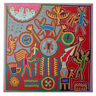 Carreau Voyage tribal maya mexicain de Boho d'art d'Oaxaca