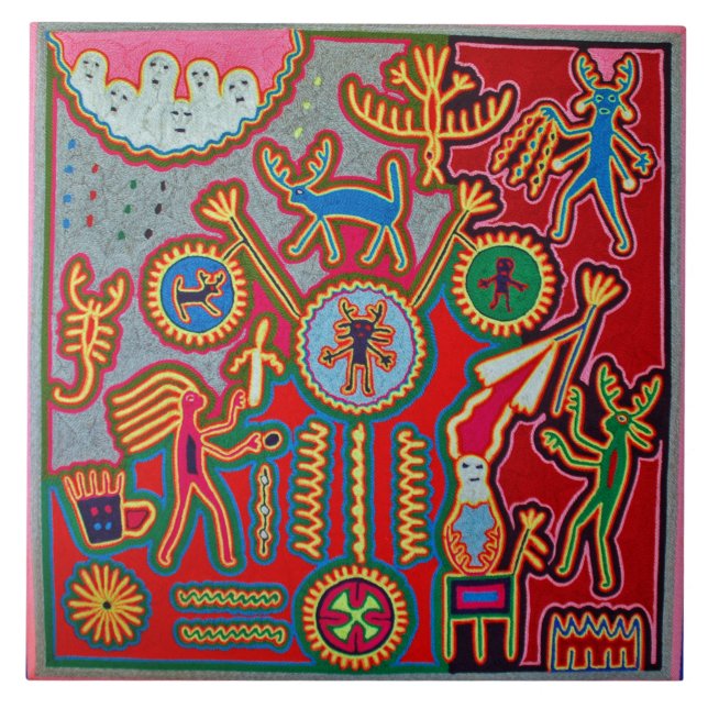 Carreau Voyage tribal maya mexicain de Boho d'art d'Oaxaca (Devant)