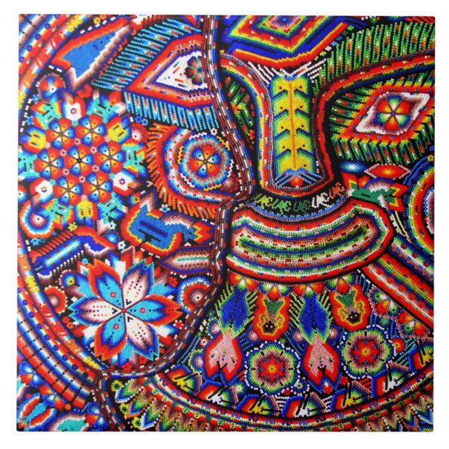 Carreau Voyage tribal maya mexicain de Boho d'art d'Oaxaca (Devant)