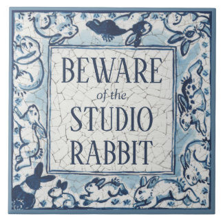 Carreau Voyez Studio Rabbit Delft Blue White Sign Dedham