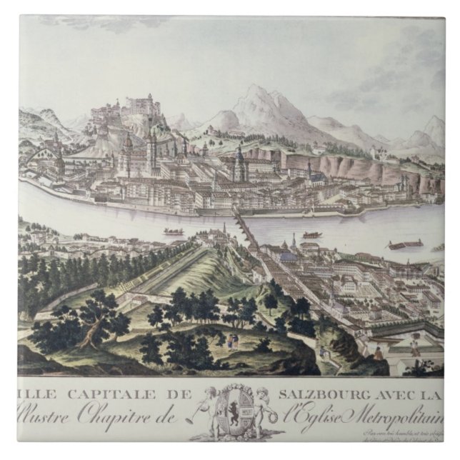 Carreau Vue de la capitale et de la forteresse de (Devant)