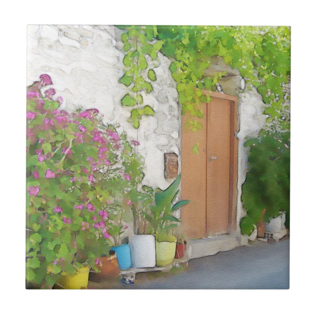 Carreau Vue de rue aquarelle (Devant)