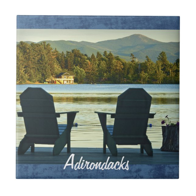 Carreau Vue des chaises d'Adirondack dans l'Adirondacks, (Devant)