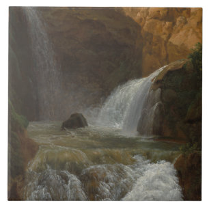 Carreau Vue des chutes d'eau à Tivoli (par Bidauld)