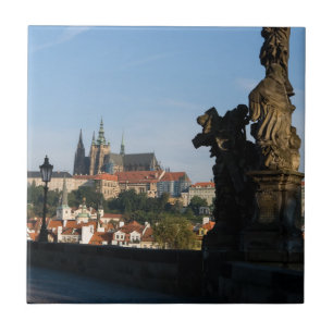 Carreau Vue du Château depuis le pont Charles à Prague