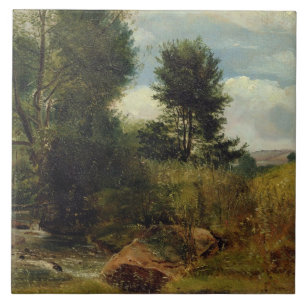 Carreau Vue sur la rivière Sid, près de Sidmouth, c.1852