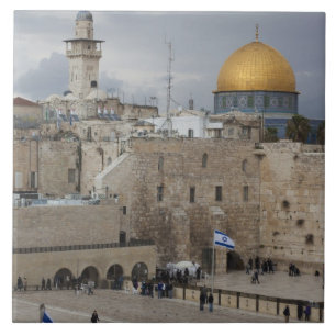 Carreau Vue sur Western Wall Plaza, en fin d'après-midi