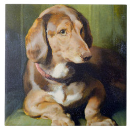 Carreau Waldmann Belle image de chien mignon du 19ème sièc