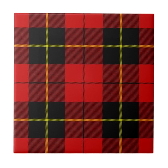 Carreau Wallace tartan rouge noir plaid (Devant)