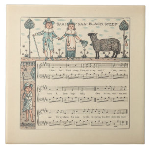 Carreau Walter Crane Baa Baa Mouton Noir Comptine