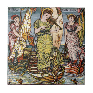 Carreau Walter Crane Ships, Dames gracieuses, Art Nouveau