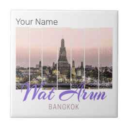 Carreau Wat Arun Temple Bangkok Thaïlande Sunset Souvenir