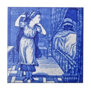 Carreau Wedgwood 1880 Carapace rouge et carrelage bleu Wol