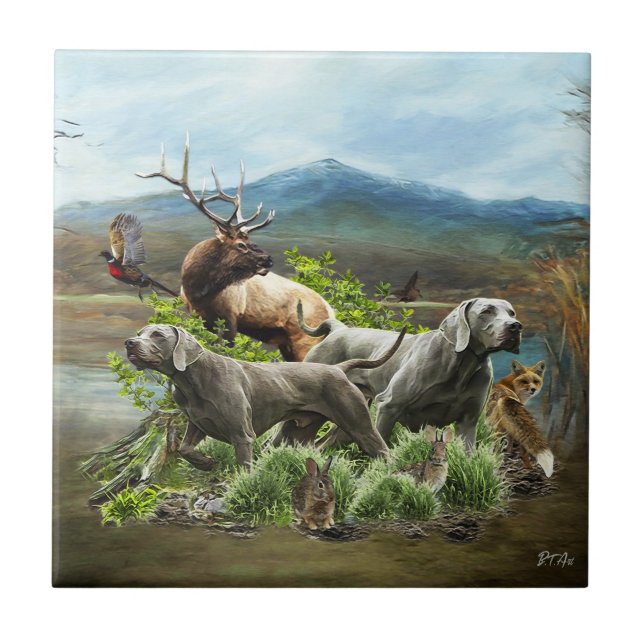 Carreau Weimaraner, "Grey Ghost" (Devant)