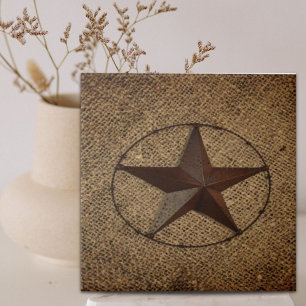 Carreau Western Country Rustic Burlap Primitif Texas Star